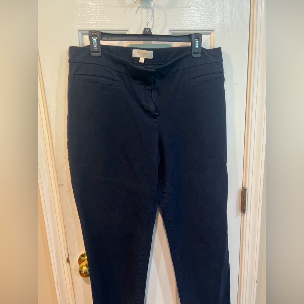 Women’s Talbots navy trouser pants - size 16 - 52% cotton/41%rayon/7%spandex